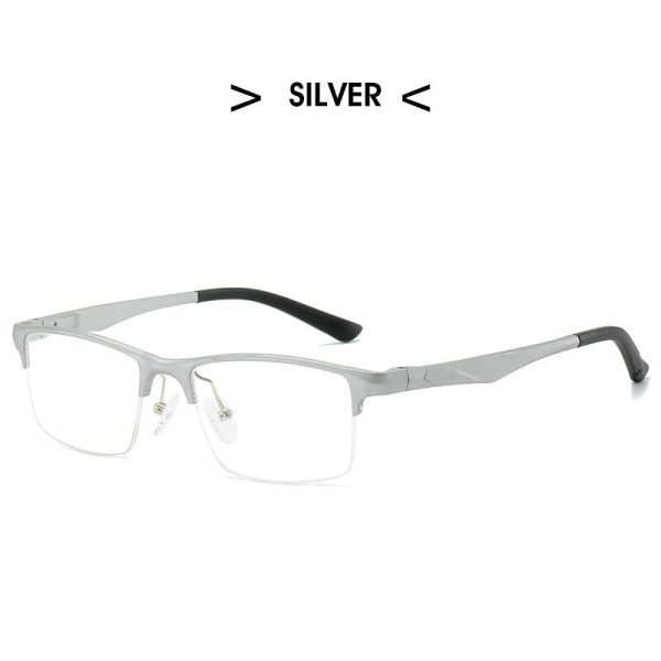 Hdcrafter Men s Semi Rim Square Titanium Alloy Frame Eyeglasses P6329 For Sale - Image 5