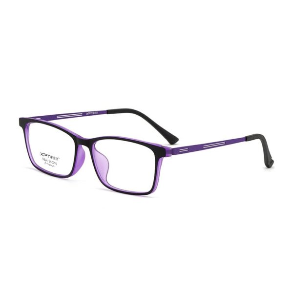 Hotony Unisex Full Rim Square TR 90 Resin B Titanium Frame Eyeglasses 9824 For Cheap - Image 2