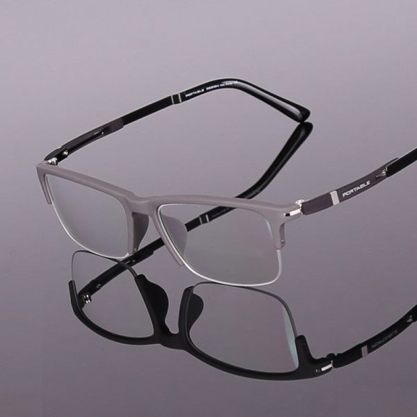 Hotochki Men s Semi Rim TR-90 Resin Square Frame Eyeglasses For Discount - Image 2