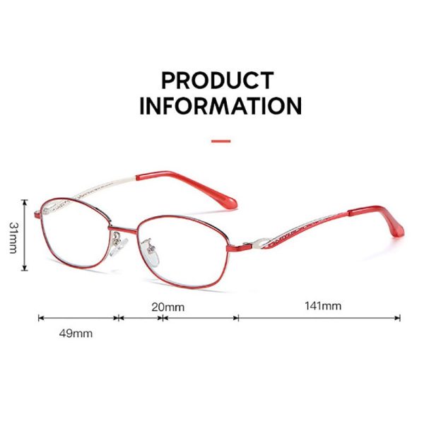 Hotony Women s Full Rim Rectangular Alloy Frame Presbyopic Reading Glasses 9002 Online Sale - Image 4