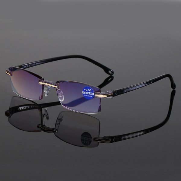 Ahora Unisex Rimless Square Alloy Anti Blue Light Reading Glasses For Cheap - Image 4