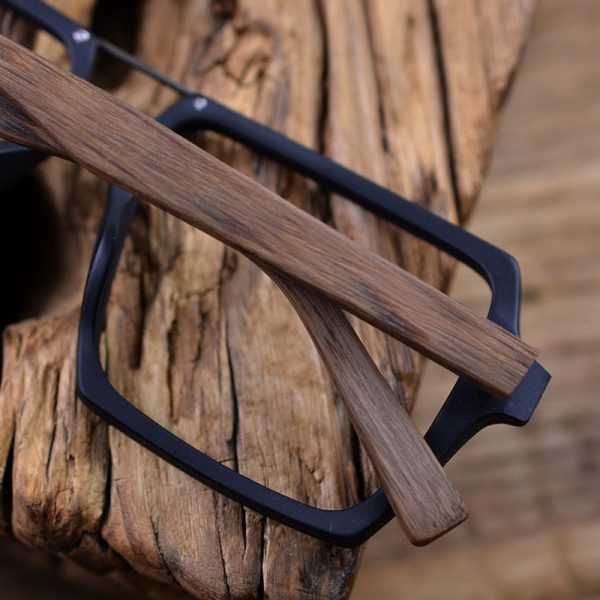 Hdcrafter Unisex Full Rim Square Double Bridge Wood Alloy Frame Oversize Eyeglasses Ps9016 Fashion - Image 4