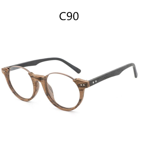 Hdcrafter Unisex Full Rim Square Wood Metal Frame Eyeglasses Ft5359 Fashion - Image 2
