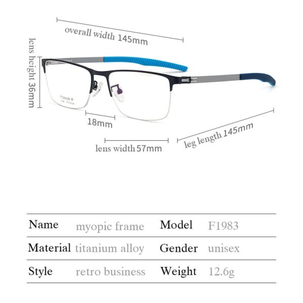 Hotochki Men s Semi Rim TitaniumAlloy IP Plated Frame Eyeglasses F1983 For Cheap - Image 4
