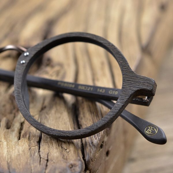 Hdcrafter Men s Full Rim Round Metal Wood Frame Eyeglasses Ps6084 For Cheap - Image 2