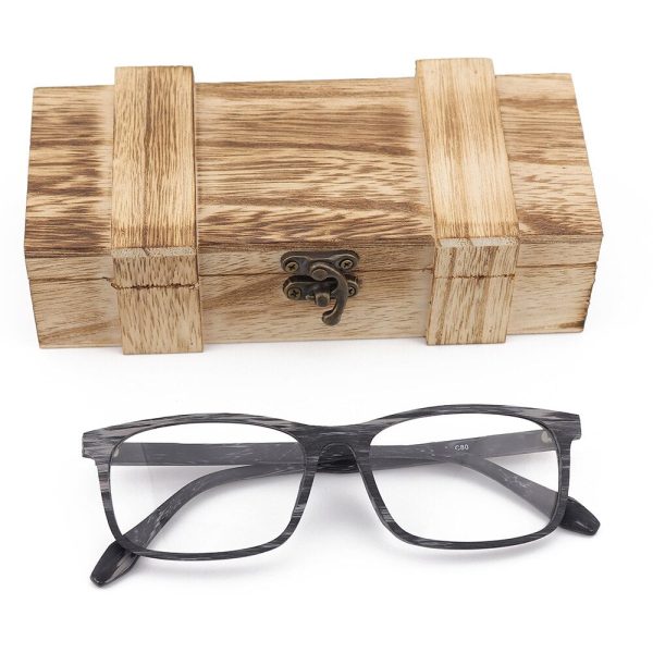 Hdcrafter Unisex Full Rim Oversized Square Wood Frame Eyeglasses 1691 Cheap - Image 3