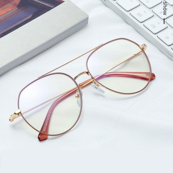 Hotony Women s Full Rim Aviator Alloy Frame Eyeglasses 95852 Supply - Image 4