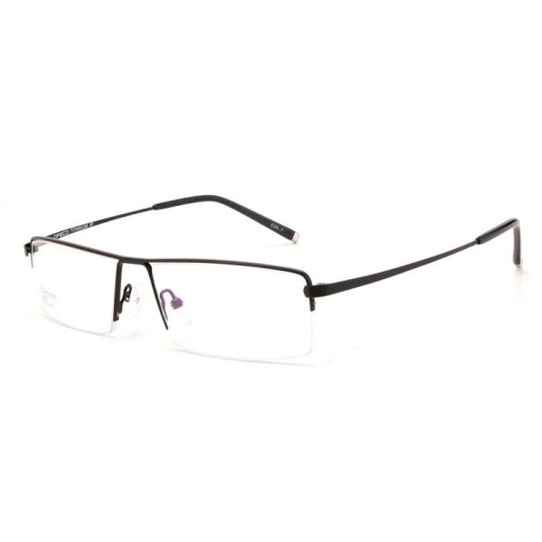 Reven Jate Men s Semi Rim Square Titanium Eyeglasses 8095 For Cheap - Image 5
