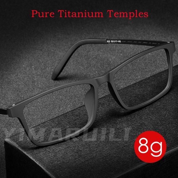 Yimaruili Unisex Full Rim Titanium Square Frame Eyeglasses 8822T For Discount - Image 2