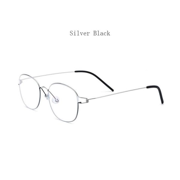 Hdcrafter Unisex Full Rim Round Titanium Screwless Frame Eyeglasses 28618 Online - Image 5