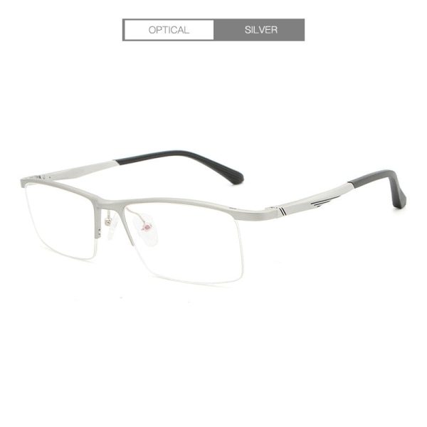 Hdcrafter Men s Semi Rim Rectangle Alloy Frame Eyeglasses Lp6236 Online Sale - Image 5