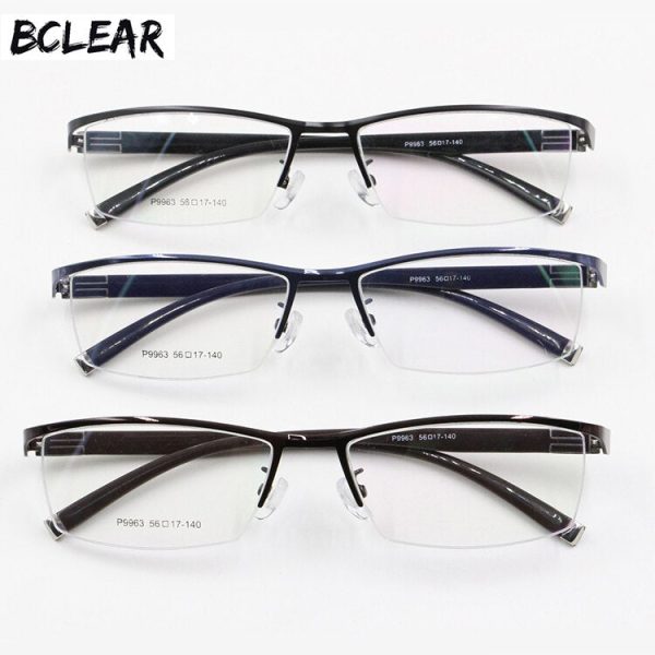 Bclear Men s Titanium Alloy Eyeglasses Semi-Rim Cheap - Image 2