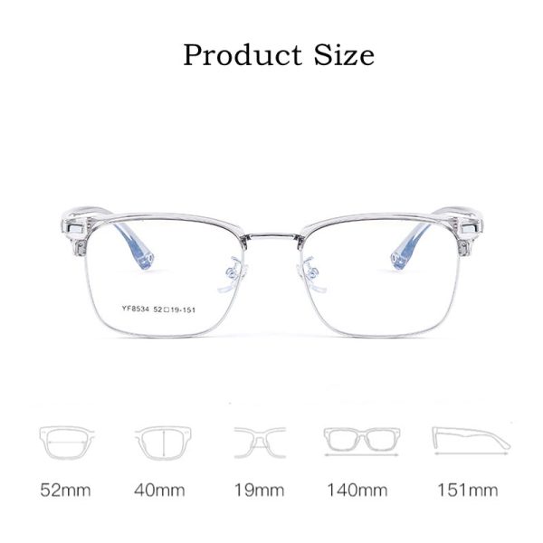 Yimaruili Men s Full Rim Square Electroplated Alloy Frame Eyeglasses 8534YF Supply - Image 3