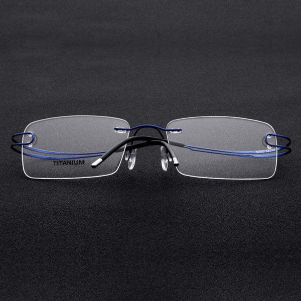 Hdcrafter Unisex Rimless Rectangle Titanium Frame Eyeglasses 50003 Online Sale - Image 2