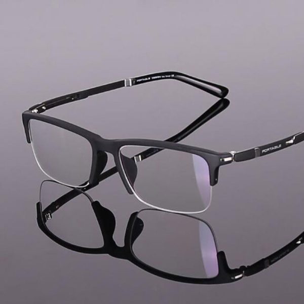 Hotochki Men s Semi Rim TR-90 Resin Square Frame Eyeglasses For Discount - Image 4