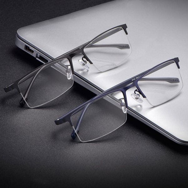 Hotochki Men s Semi Rim Rectangular Alloy Frame Eyeglasses 9102 Supply
