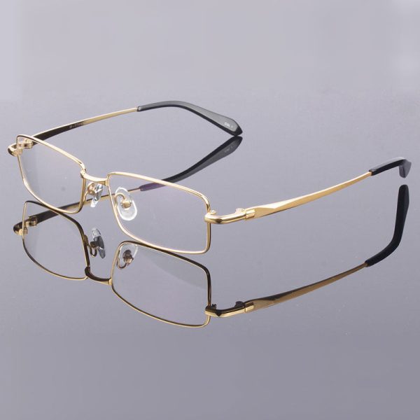 Hotony Men s Full Rim Square Titanium Alloy Frame Eyeglasses L9867 Online Sale - Image 5