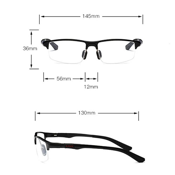 Yimaruili Men s Semi Rim Aluminum Magnesium Rectangular Frame Eyeglasses Y3121 on Sale - Image 4