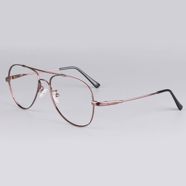 Reven Jate Unisex Full Rim Double Bridge Oval Alloy Titanium Eyeglasses 3028 Online Sale - Image 5