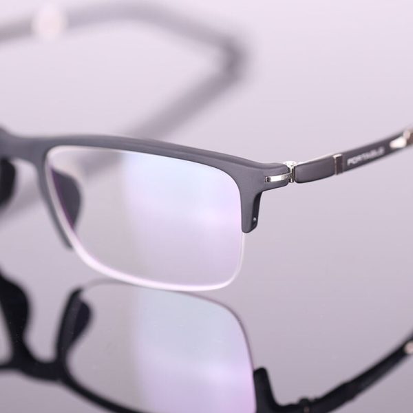Hotochki Men s Semi Rim TR-90 Resin Square Frame Eyeglasses For Discount - Image 5