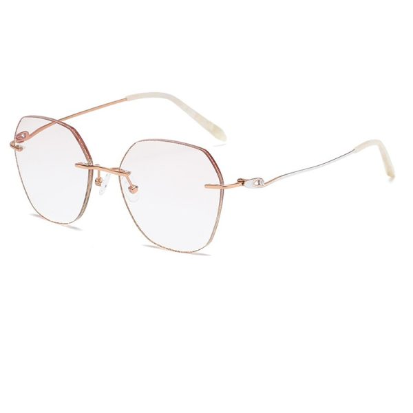 Zirosat 9148 Women s Eyeglasses Titanium Rimless Eyewear Diamond Trimmed Fashion - Image 5