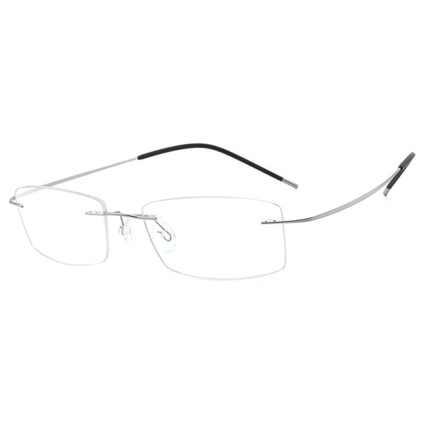 Hdcrafter Rimless Rectangle Titanium Frame Eyeglasses Unisex Hot on Sale - Image 4