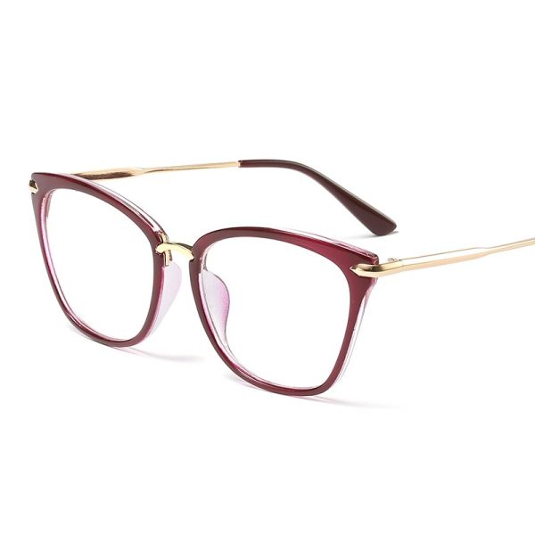 Hotony Women s Full Rim Cat Eye TR 90 Resin Alloy Frame Eyeglasses 95138 For Discount - Image 3