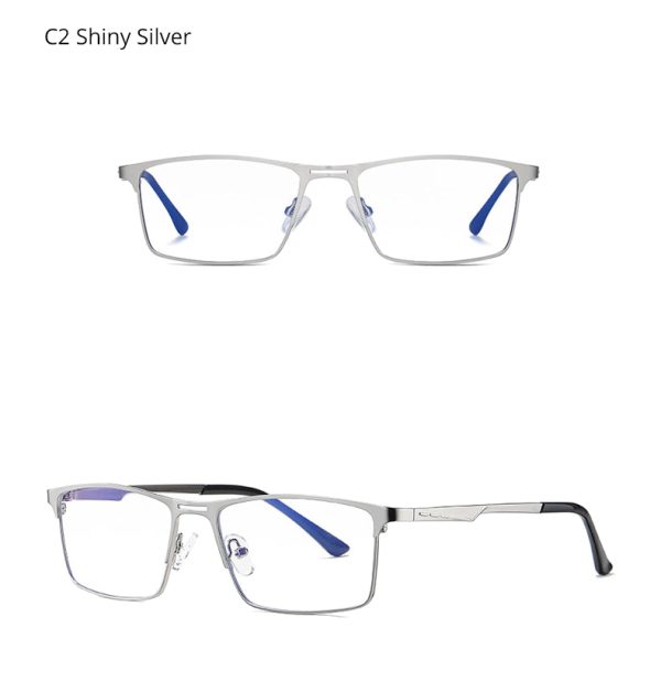 Ralferty Men s Eyeglasses Blue Light Blocking Spectacle Frames Metal Rectangle D5909 For Sale - Image 4