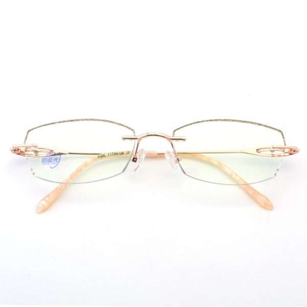 Reven Jate Titanium Women s Eyeglasses Rimless Square 1806 Cheap - Image 4
