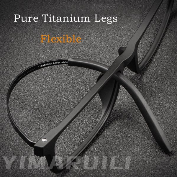 Yimaruili Unisex Full Rim Titanium Square Frame Eyeglasses 8822T For Discount - Image 5