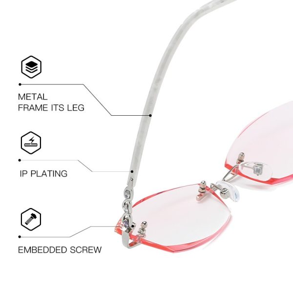 Zirosat 58075 Women s Eyeglasses Rimless Clear Eyewear Frame Cheap - Image 4
