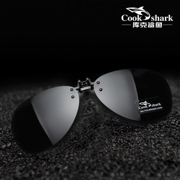 Cook Shark Polarized Men s Sunglasses Clip Driving Glasses Clip Driving Uv Supply - Image 2
