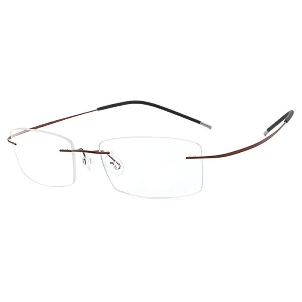 Hdcrafter Rimless Rectangle Titanium Frame Eyeglasses Unisex Hot on Sale - Image 5
