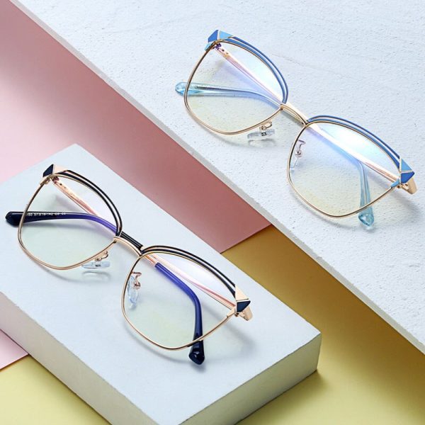 Hotony Women s Full Rim Square Alloy Frame Eyeglasses 95780 on Sale - Image 5