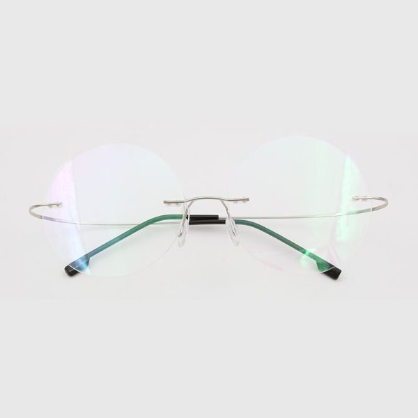 Hotochki Men s Rimless Titanium Alloy Round Frame Eyeglasses on Sale - Image 2