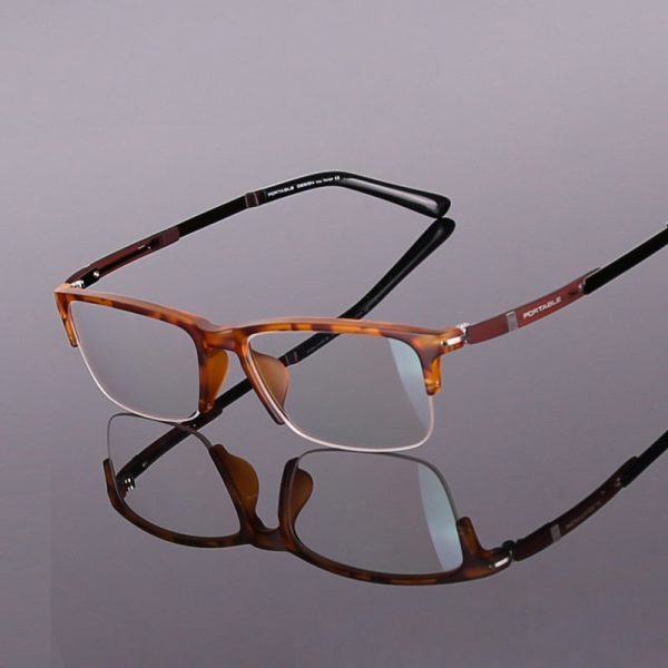 Hotochki Men s Semi Rim TR-90 Resin Square Frame Eyeglasses For Discount