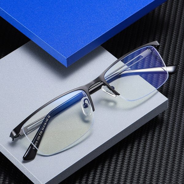 Reven Jate Men s Eyeglasses 5916 Half Rim Alloy Front Flexible Plastic Tr-90 Online now