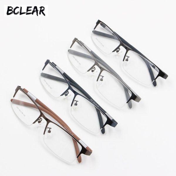 Bclear Men s Rectangle Eyeglasses Semi Rim Alloy Tr90 Gp8300 Supply