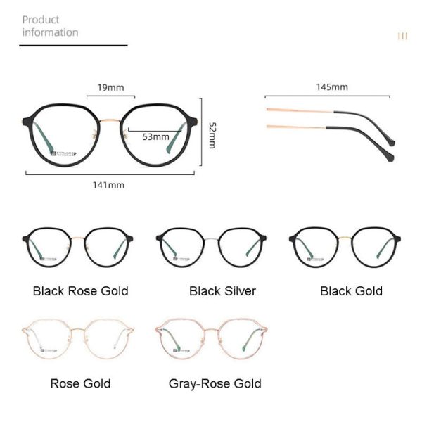 Hotochski Unisex Full Rim Round Beta Titanium Frame Eyeglasses 7012 Online - Image 5