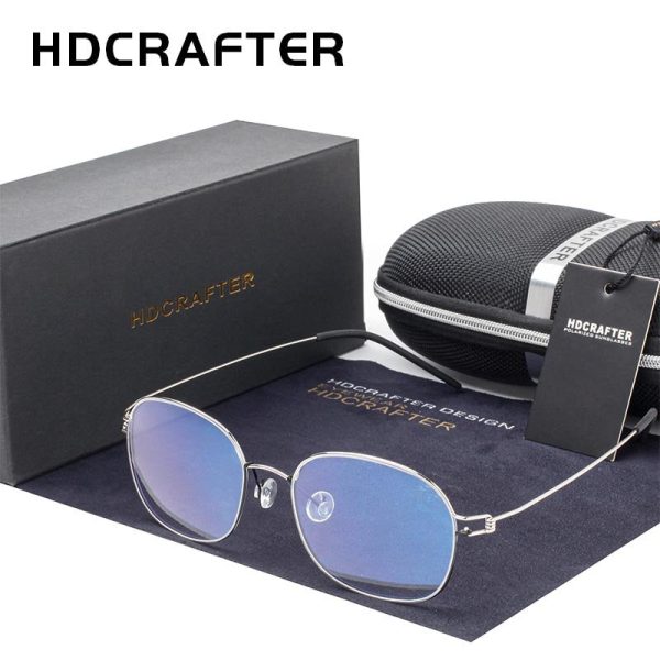 Hdcrafter Unisex Full Rim Round Titanium Screwless Frame Eyeglasses 28618 Online