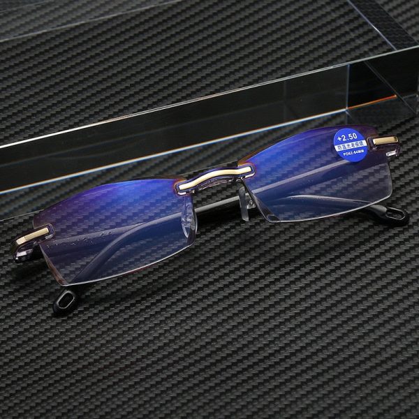 Ahora Unisex Rimless Square Alloy Anti Blue Light Reading Glasses For Cheap - Image 3