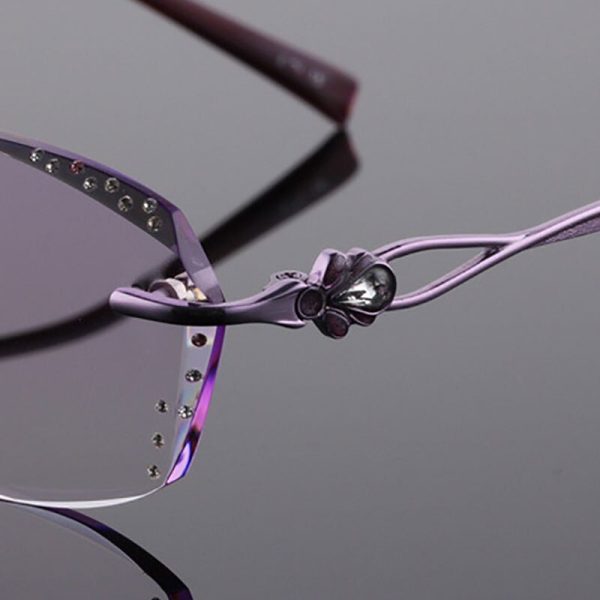 Reven Jate Women s Rimless Rectangle Titanium Eyeglasses 2123 Discount - Image 5