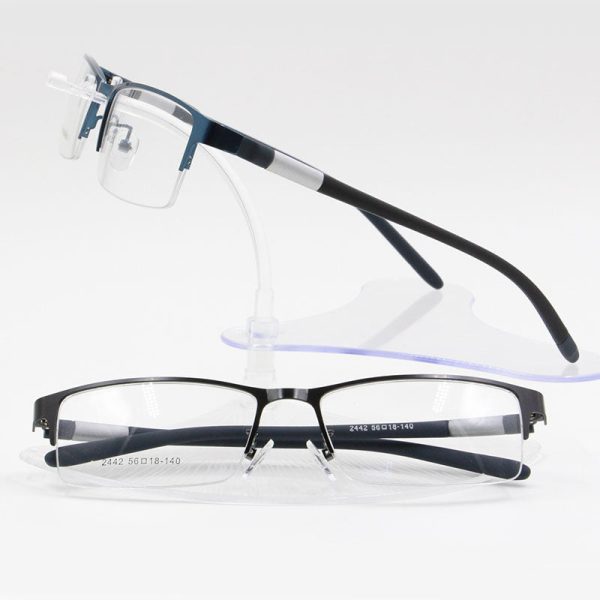 Bclear Men s Rectangle Eyeglasses Semi Rim Alloy Tr90 Gp8300 Supply - Image 3
