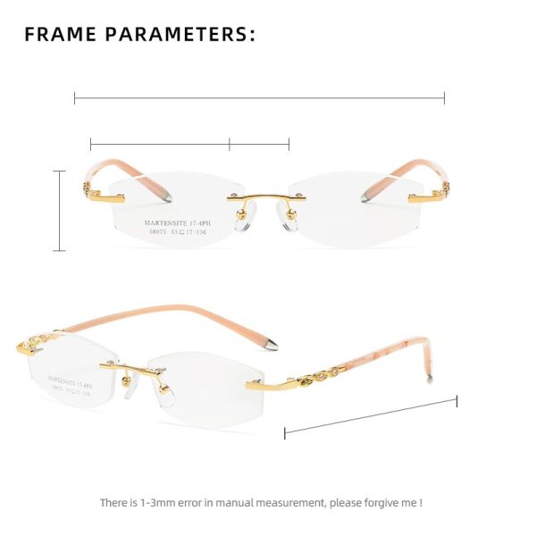 Zirosat 58075 Women s Eyeglasses Rimless Clear Eyewear Frame Cheap - Image 5