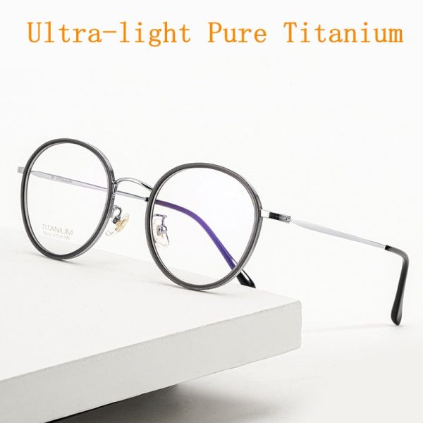 Yimaruili Unisex Full Rim Elastic β Titanium Round Frame Eyeglasses T6053 For Discount