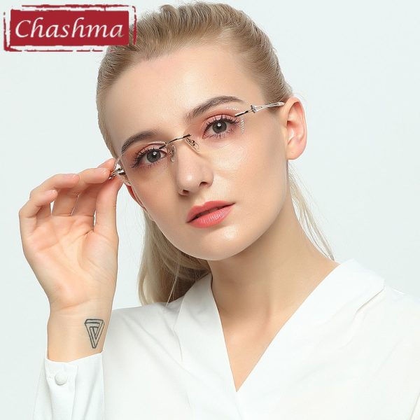 Chashma Women s Rimless Diamond Cut Tint Lenses 856 Supply - Image 2