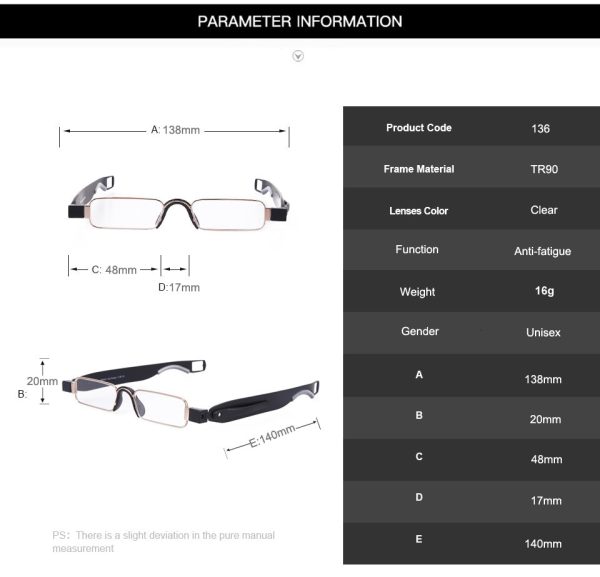Brightzone Unisex Full Rim Alloy Square Folding Reading Glasses For Discount - Image 4