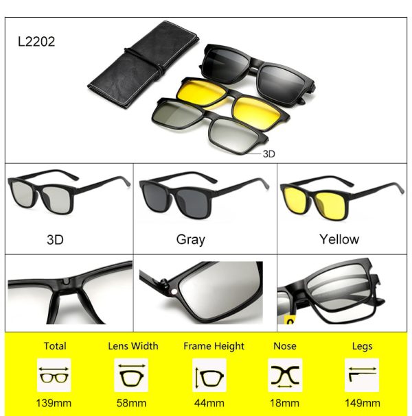 Ralferty Multi-Function Magnetic Polarized Clip On Sunglasses Unisex Cheap - Image 2