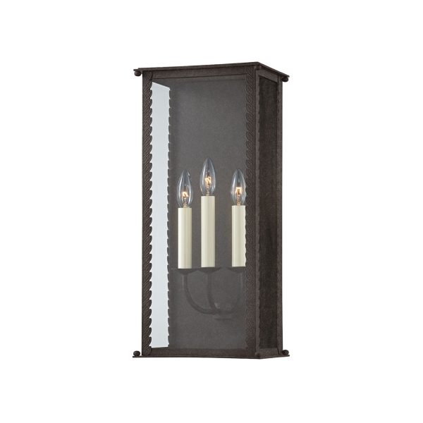 Belle Meade Large Outdoor Wall Lantern in French Iron For Cheap