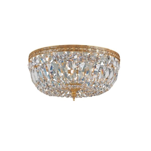 Emmie Crystal Flush Mount in Brass Supply